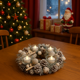 Christmas Wreath Centrepiece with 4 LED Candles - image 2