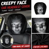 Horror Monster Face Car Headrest Cover – Stretchy Universal Seat Accessory