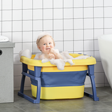 Foldable Baby Bathtub with Stool - Yellow - image 2
