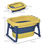 Foldable Baby Bathtub with Stool - Yellow - image 3