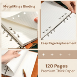 Vintage Loose Leaf Notebook – A5 Refillable Journal & Writing Notebook