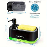 3-in-1 Dual Soap Dispenser with Sponge Holder - image 6