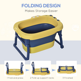 Foldable Baby Bathtub with Stool - Yellow - image 6