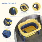 Foldable Baby Bathtub with Stool - Yellow - image 8