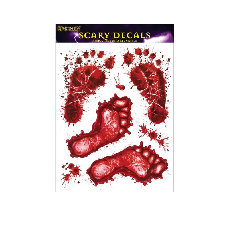 Halloween Scary Blood Decal Stickers – Bloody Print Window Decorations