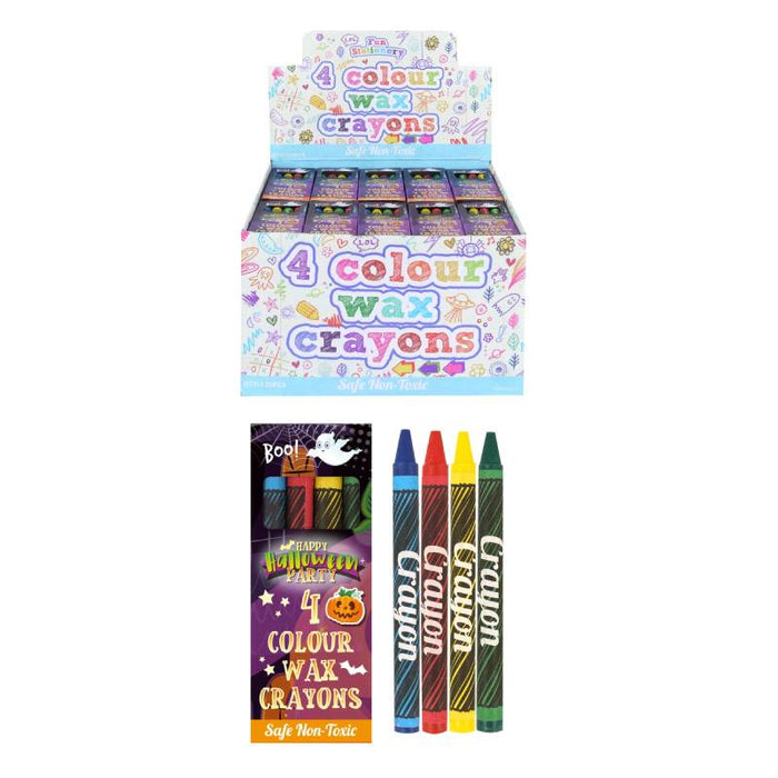 Halloween Mini Wax Crayon Packs – 4 Piece Party Favours & Prizes