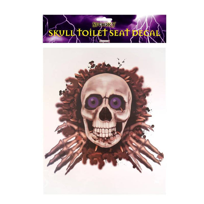 Halloween Toilet Seat Scary Skull Decal – Spooky Festive Decoration