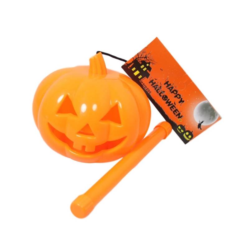 Halloween Light Up Pumpkin with Stick 13-15cm – Trick or Treat Festive Decoration