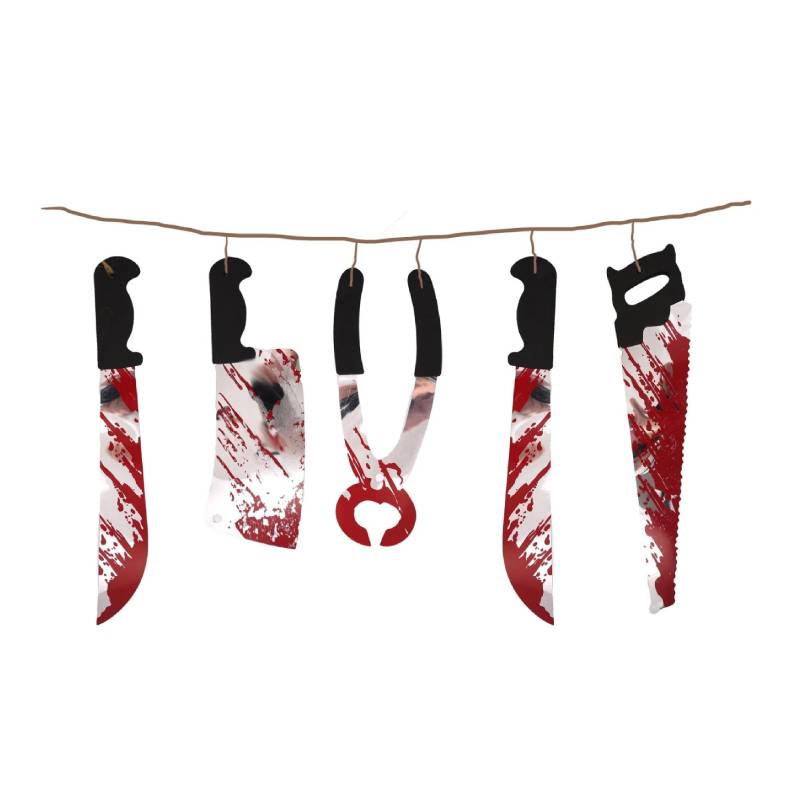 Halloween Torture Tool Garland Decoration – 180cm Spooky Party Hanging Decor