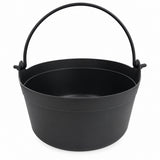 Black Plastic Cauldron Bucket with Handle – Halloween Trick or Treat Sweet Bowl