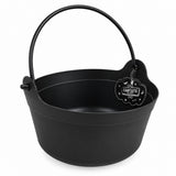 Black Plastic Cauldron Bucket with Handle – Halloween Trick or Treat Sweet Bowl