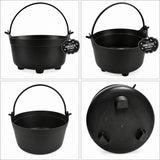 Black Plastic Cauldron Bucket with Handle – Halloween Trick or Treat Sweet Bowl