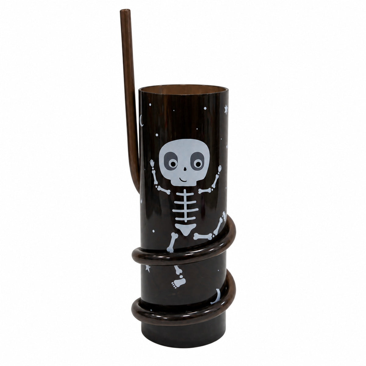 Halloween Tumbler Set of 2 – Spiral Straw Skeleton & Ghost Cups