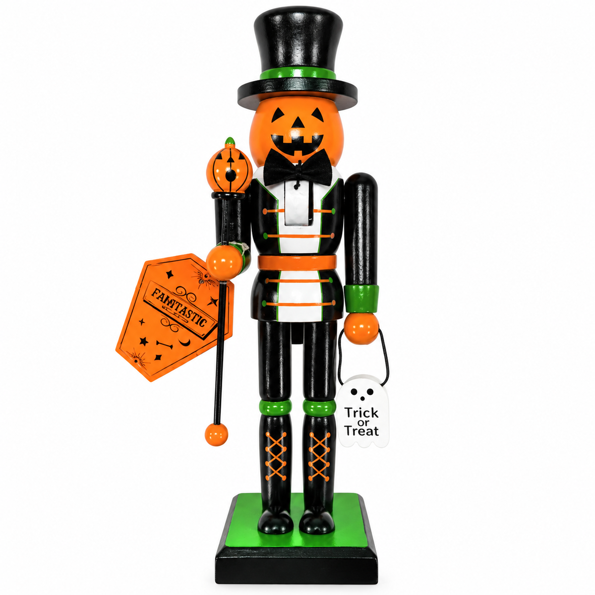 25cm Wooden Halloween Nutcracker – Witch, Pumpkin, Skeleton & Mummy Decoration