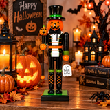 25cm Wooden Halloween Nutcracker – Witch, Pumpkin, Skeleton & Mummy Decoration