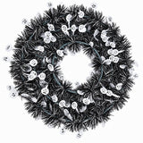 Halloween Skull & Pumpkin Floral Wreath – Spooky Door, Wall & Party Decoration