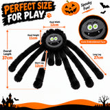 Halloween Squeaky Spider Dog Toy – Plush Crinkle Legs Pet Toy