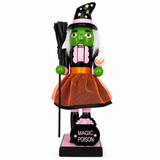 25cm Halloween Wooden Nutcracker – Hand-Painted Skeleton, Pumpkin & Witch Figurine Decoration