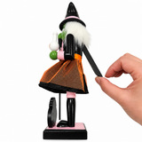 25cm Halloween Wooden Nutcracker – Hand-Painted Skeleton, Pumpkin & Witch Figurine Decoration