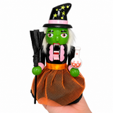 25cm Halloween Wooden Nutcracker – Hand-Painted Skeleton, Pumpkin & Witch Figurine Decoration