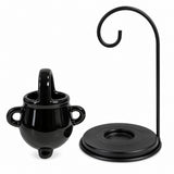 Hanging Witch's Cauldron Oil Burner – Ceramic Halloween Wax Melt & Tealight Holder