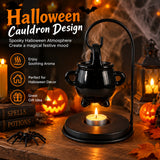 Hanging Witch's Cauldron Oil Burner – Ceramic Halloween Wax Melt & Tealight Holder