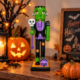 Halloween Nutcracker Figurine – 25cm Wooden Witch, Pumpkin, Skeleton & Mummy Decoration