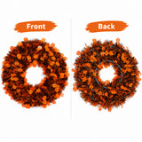 Halloween Wreath with Skull & Pumpkin – Spooky Floral Door & Wall Decoration