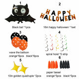 Halloween Bat Balloon Decoration Set – Polka Dot, Letter, Tassel & Star Balloons