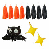 Halloween Bat Balloon Decoration Set – Polka Dot, Letter, Tassel & Star Balloons