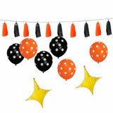 Halloween Bat Balloon Decoration Set – Polka Dot, Letter, Tassel & Star Balloons