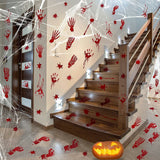 Halloween Bloody Handprint Window Stickers – 12 Sheets Horror & Spooky Decorations