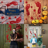 Halloween Bloody Handprint Window Stickers – 12 Sheets Horror & Spooky Decorations