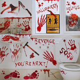 Halloween Bloody Handprint Window Stickers – 12 Sheets Horror & Spooky Decorations