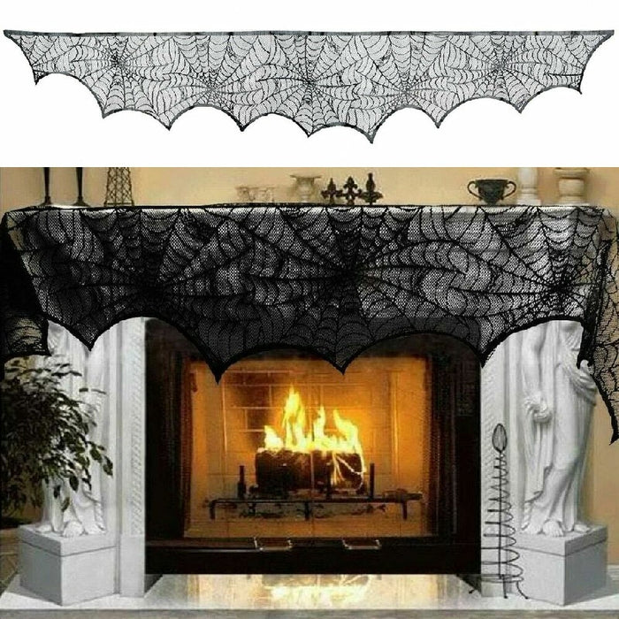 Large Black Lace Spider Cloth – Halloween Table, Party & Fancy Dress Decoration