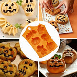 Halloween Silicone Mould – 6 Cavity Pumpkin, Ghost, Bat & Skull Cake, Soap & Candle Mould