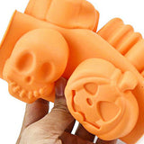 Halloween Silicone Mould – 6 Cavity Pumpkin, Ghost, Bat & Skull Cake, Soap & Candle Mould