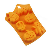 Halloween Silicone Mould – 6 Cavity Pumpkin, Ghost, Bat & Skull Cake, Soap & Candle Mould