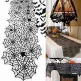 Halloween Spider Web Table Cloth – Cobweb Fireplace, Party & Window Decoration