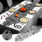 Halloween Spider Web Table Cloth – Cobweb Fireplace, Party & Window Decoration