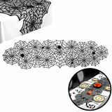 Halloween Spider Web Table Cloth – Cobweb Fireplace, Party & Window Decoration