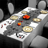 Halloween Spider Web Table Cloth – Cobweb Fireplace, Party & Window Decoration