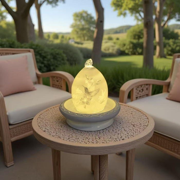 3D Porcelain Indoor Water Fountain with LED Light