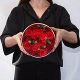 Classic Red Roses Round Soap Flower Gift Box - image 1