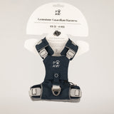 PAW - XS (2-4Kg) Dog Step-in Guardian Harness with Reflective Mesh - Rock Grey - Black Obsidian Charm