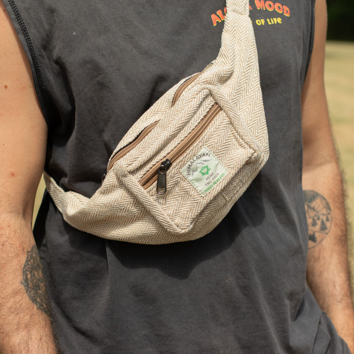 Cotton Hemp Belt Bag - Natural