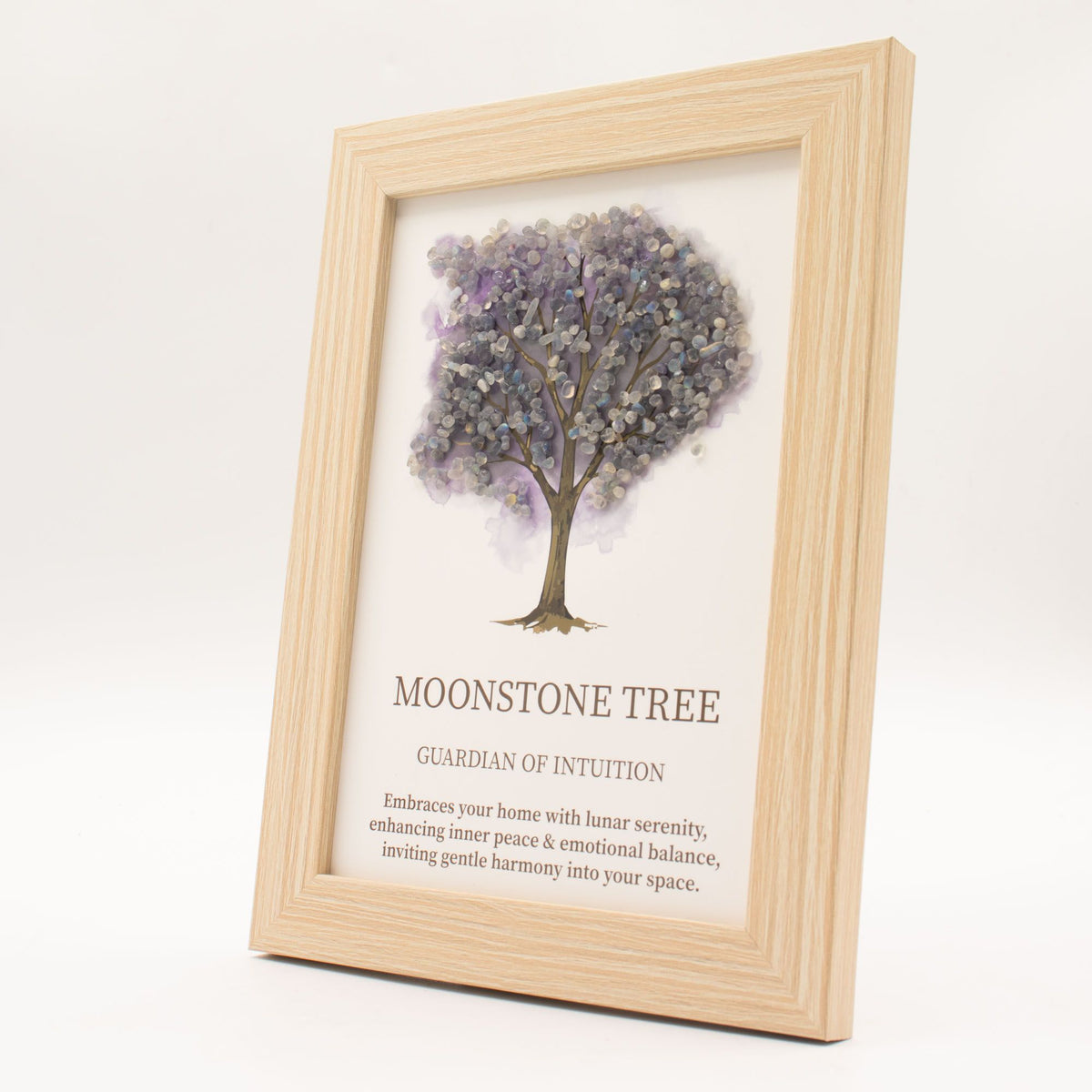 Moonstone Tree of Life Gemstone Picture 20cm