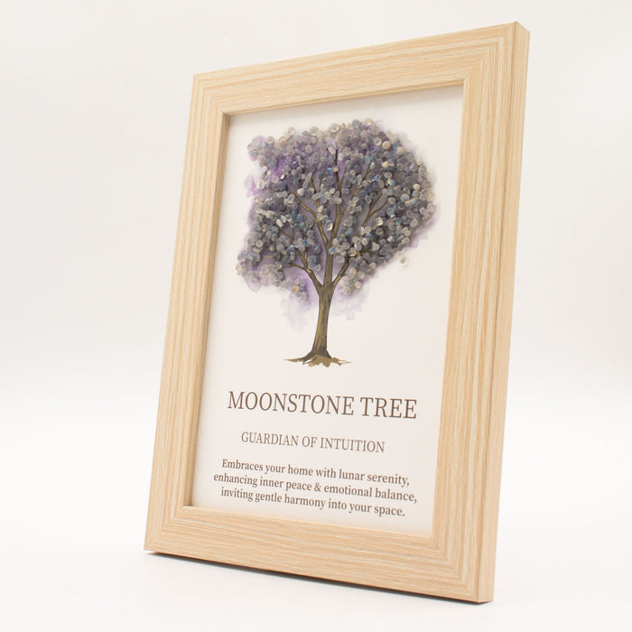Moonstone Tree of Life Gemstone Picture 20cm