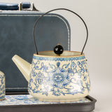 Travel Teapot Set with Two Cups - China Ru Blue