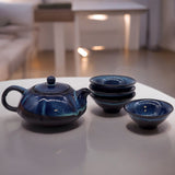 Herbal Blues Teapot Set with Four Cups